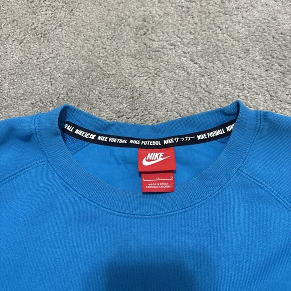 Nike FC Soccer Sweatshirt Pullover Mens Size Large Blue Ombre Crewneck - Picture 2 of 5